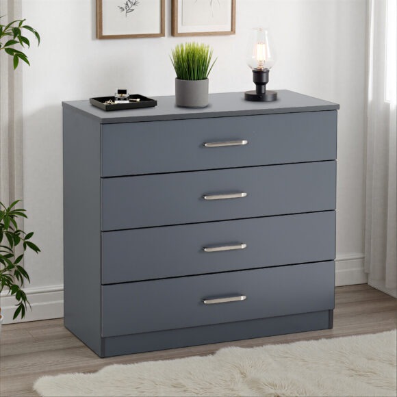 seconique Dakota 4 Drawer Chest Dark Grey