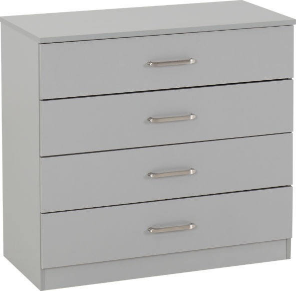 Seconique Dakota 4 Drawer Chest Light Grey