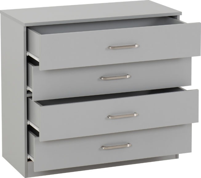 Seconique Dakota 4 Drawer Chest Light Grey