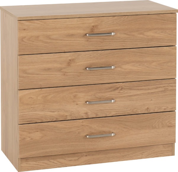 Seconique Dakota 4 Drawer Chest Oak Effect