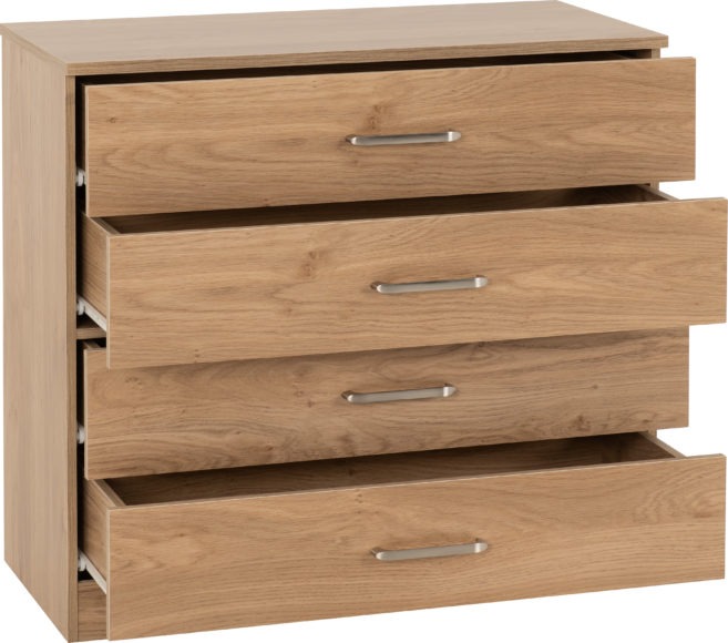 Seconique Dakota 4 Drawer Chest Oak Effect