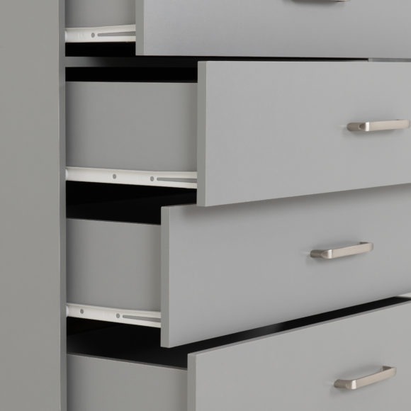 Seconique Dakota 5 Drawer Chest Light Grey