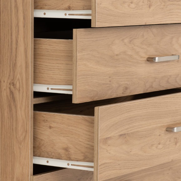 Seconique Dakota 5 Drawer Chest Oak Effect
