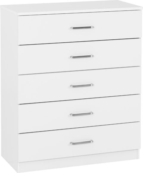 Seconique Dakota 5 Drawer Chest White