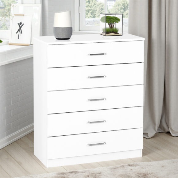 seconique Dakota 5 Drawer Chest White