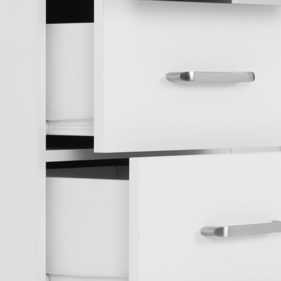 Seconique Dakota 5 Drawer Narrow Chest White