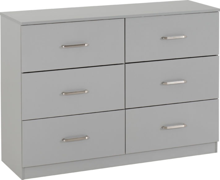 Seconique Dakota 6 Drawer Chest Light Grey