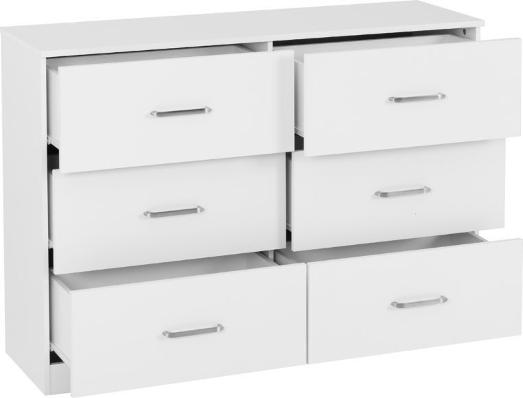 Seconique Dakota 6 Drawer Chest White