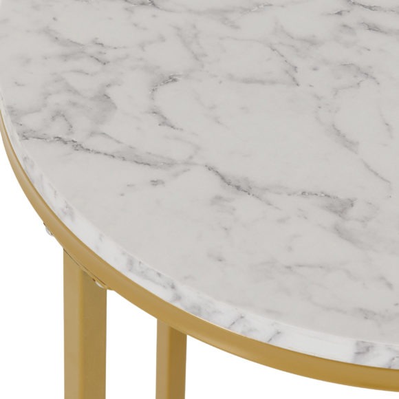 Seconique Dallas Side Table Marble/Gold Effect