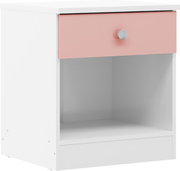 Seconique Denver 1 Drawer Bedside White/Pink Gloss
