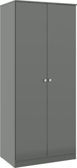 Seconique Denver 2 Door Wardrobe Grey Gloss