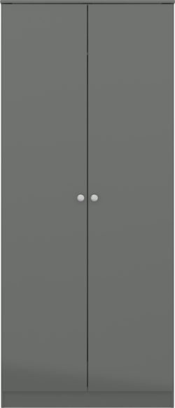 Seconique Denver 2 Door Wardrobe Grey Gloss