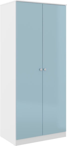 Seconique Denver 2 Door Wardrobe White/Blue Gloss