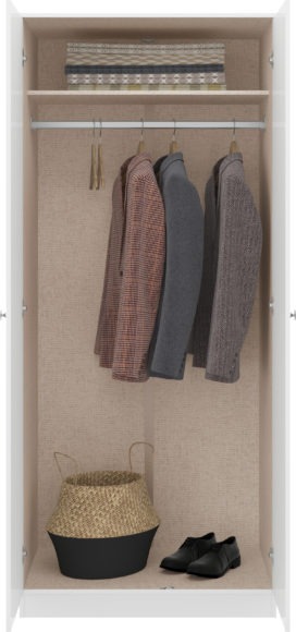 seconique Denver 2 Door Wardrobe White Gloss