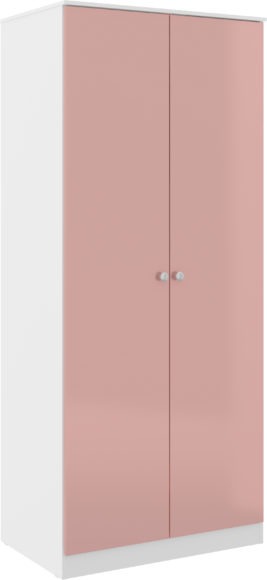 Seconique Denver 2 Door Wardrobe White/Pink Gloss