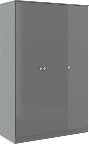 Seconique Denver 3 Door Wardrobe Grey Gloss