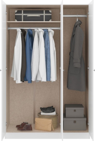 Seconique Denver 3 Door Wardrobe White Gloss