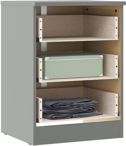 Seconique Denver 3 Drawer Bedside Grey Gloss