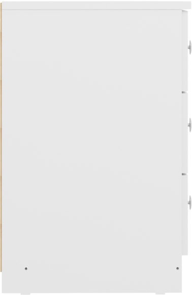 Seconique Denver 3 Drawer Bedside White Gloss