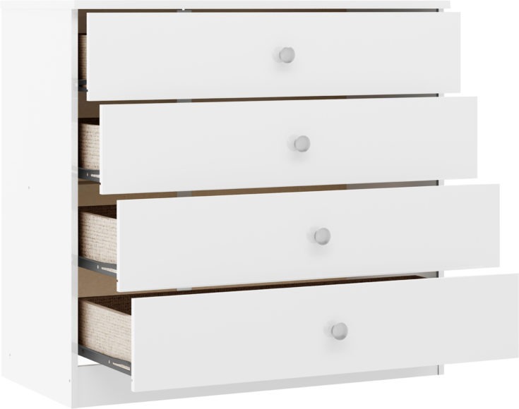 Seconique Denver 4 Drawer Chest White Gloss