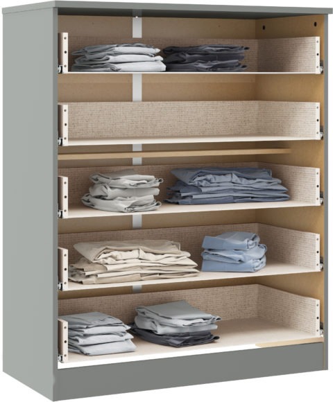 Seconique Denver 5 Drawer Chest Grey Gloss