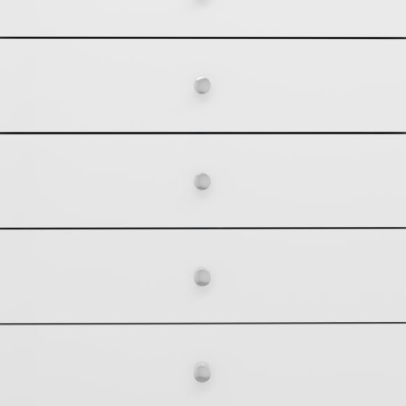 Seconique Denver 5 Drawer Chest White Gloss
