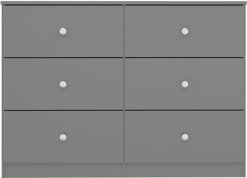 Seconique Denver 6 Drawer Chest Grey Gloss