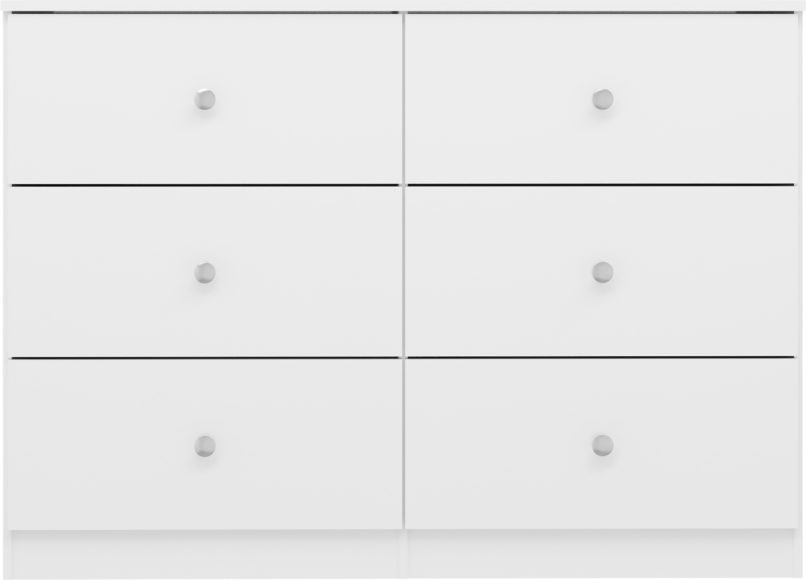 Seconique Denver 6 Drawer Chest White Gloss