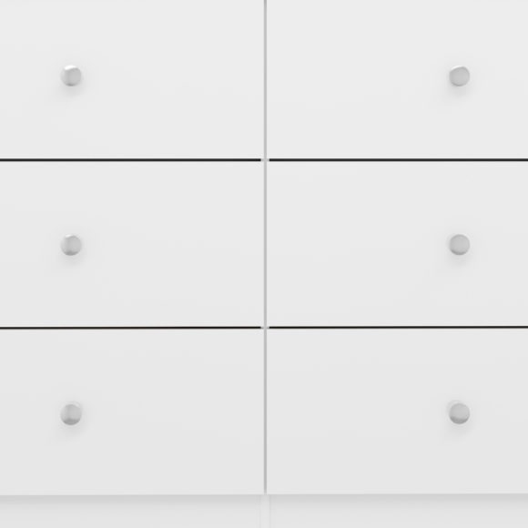 Seconique Denver 6 Drawer Chest White Gloss