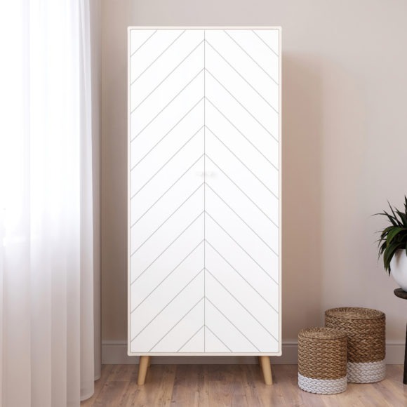 Seconique Dixie 2 Door Wardrobe Dusty Grey/White