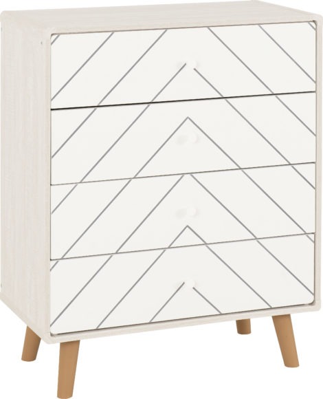 Seconique Dixie 4 Drawer Chest Dusty Grey/White
