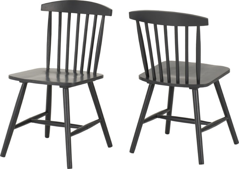 Seconique Emery Chair (Box Of 2) Dark Grey