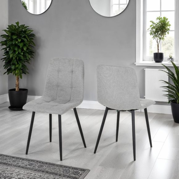 Seconique Fenton Chair (Box Of 2) Light Grey Fabric