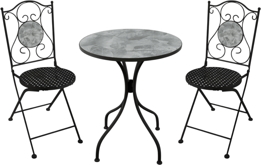 seconique Ferne Patio Dining Set Black/Grey Leaf