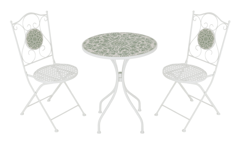 seconique Ferne Patio Dining Set White/Green Leaf