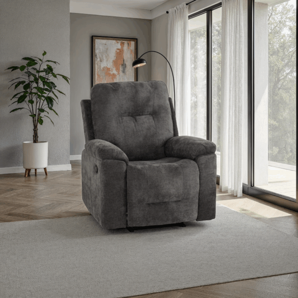 seconique Guildford Recliner Chair Grey Fabric