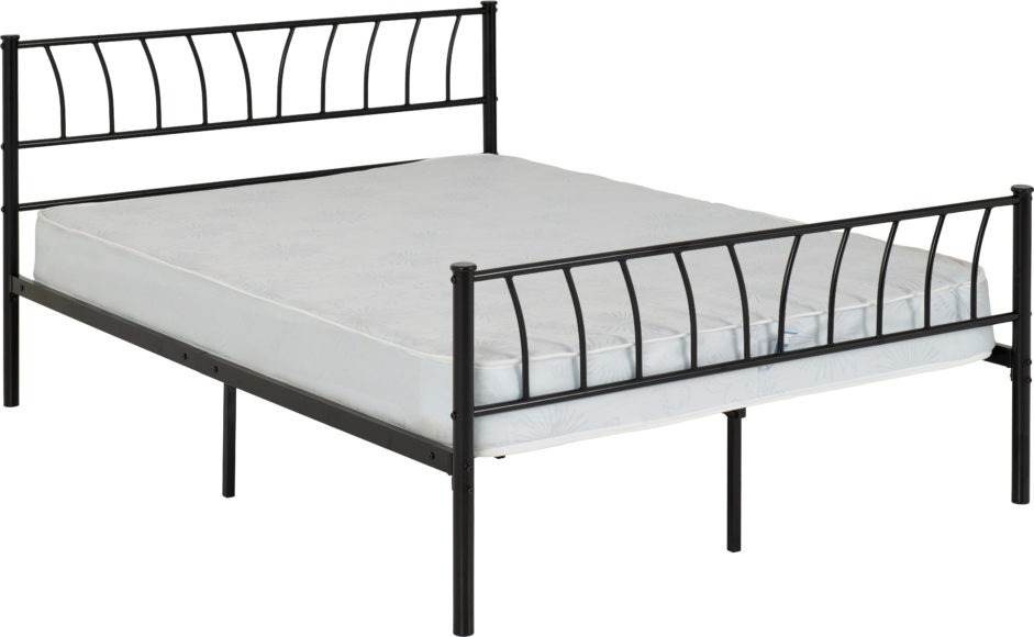Seconique Harlow 4'6" Bed Black