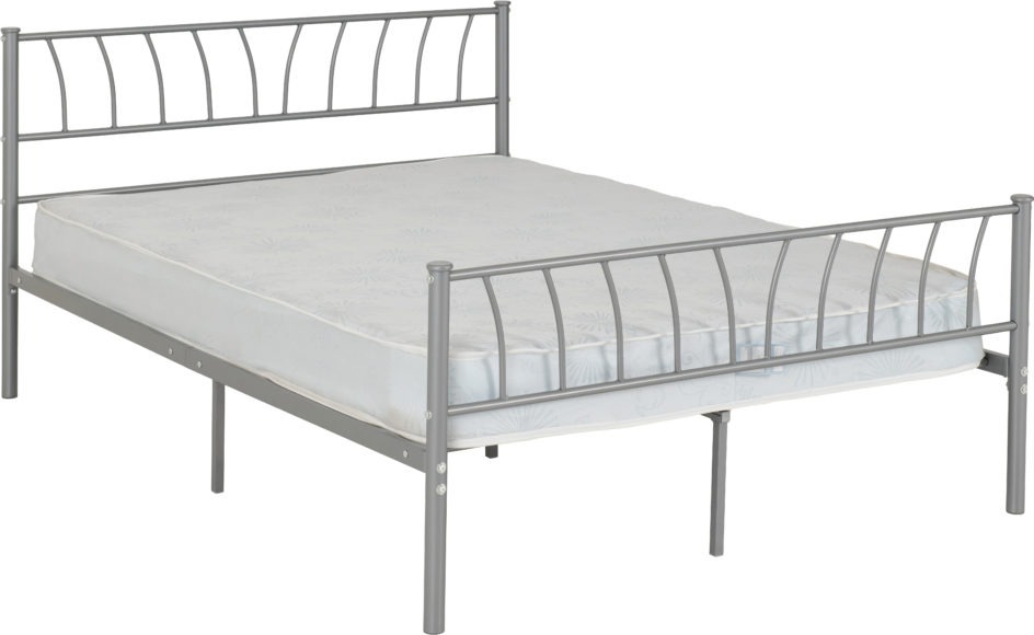 Seconique Harlow 4'6" Bed Silver