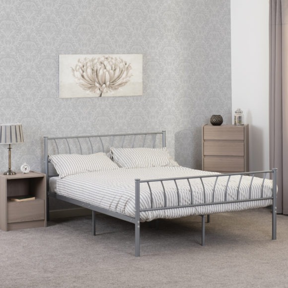 seconique Harlow 4'6" Bed Silver