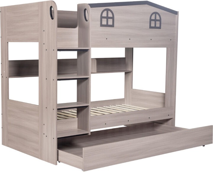 Seconique Hector Bunk Bed & Trundle Set Ash Grey