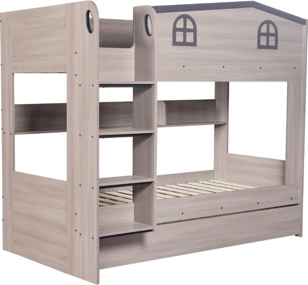 Seconique Hector Bunk Bed & Trundle Set Ash Grey