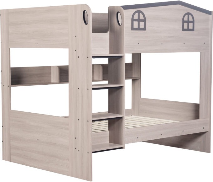 Seconique Hector Small Double Bunk Bed Ash Grey