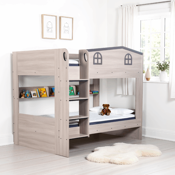 seconique Hector Small Double Bunk Bed Ash Grey