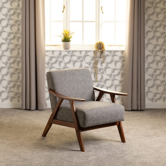 Seconique Kendra Accent Chair Grey Fabric