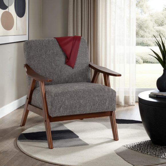 seconique Kendra Accent Chair Grey Fabric