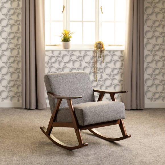 Seconique Kendra Rocking Chair Grey Fabric