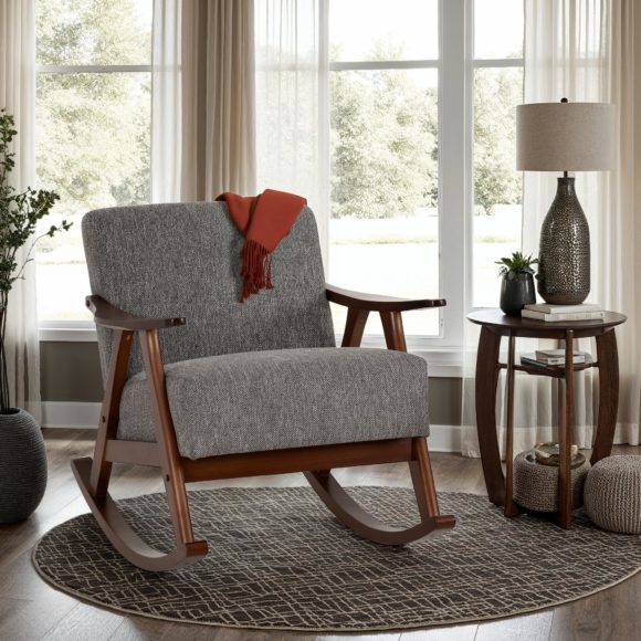 seconique Kendra Rocking Chair Grey Fabric