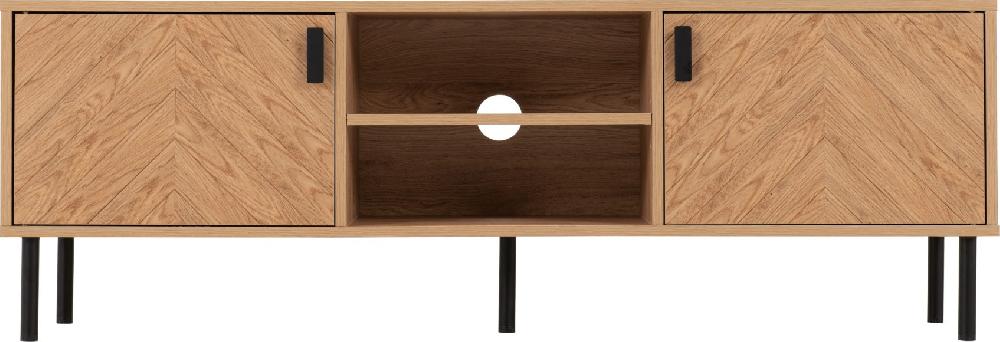 Seconique Leon 2 Door TV Unit Medium Oak Effect