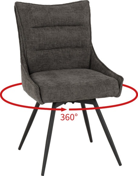 Seconique Lewis Swivel Chair (2 Per Box) Grey Fabric