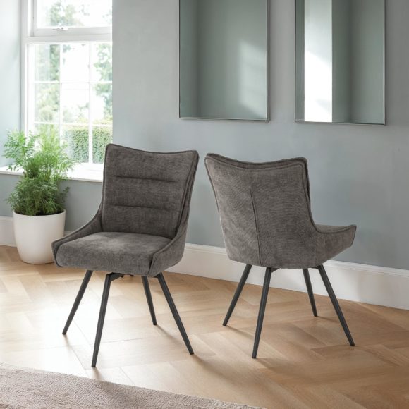 seconique Lewis Swivel Chair (2 Per Box) Grey Fabric